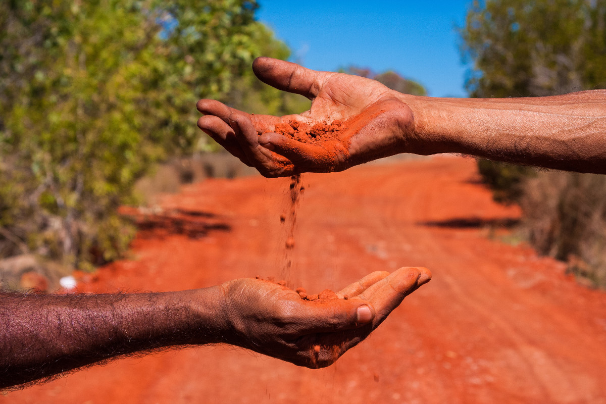 Red sands Aboriginal Culture. Photographed by SBourges. Image via Shutterstock