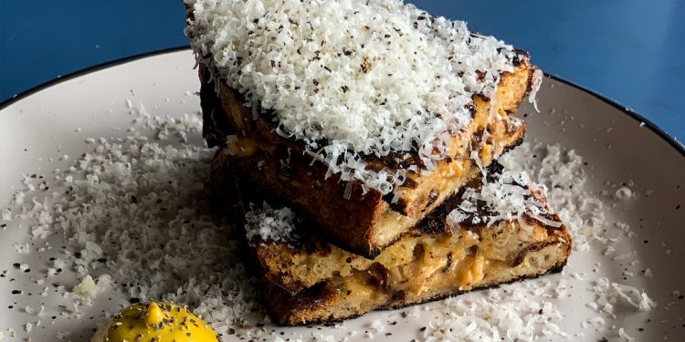 Rocker Bondi's Tasty Roasted Cauliflower Cheese Toastie Recipe. Image supplied