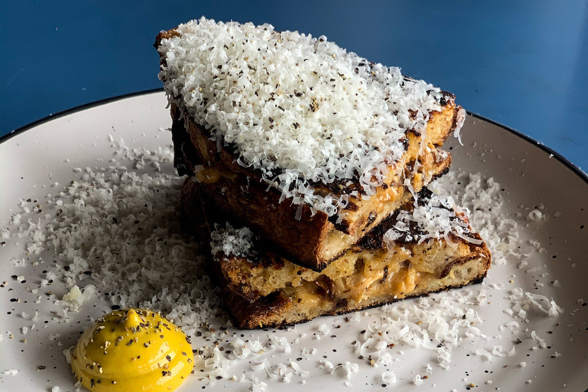 Rocker Bondi's Tasty Roasted Cauliflower Cheese Toastie Recipe. Image supplied