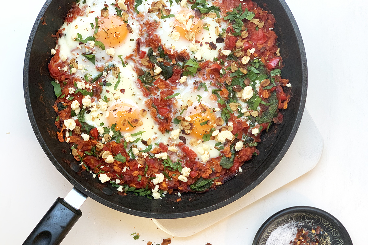 Uncle Tobys x Kathleen Alleaume - Oat Shakshuka. Image supplied