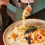 Spaghetti Chitarra al Granchio. Photographed by Yasmin Mund. Image: Supplied