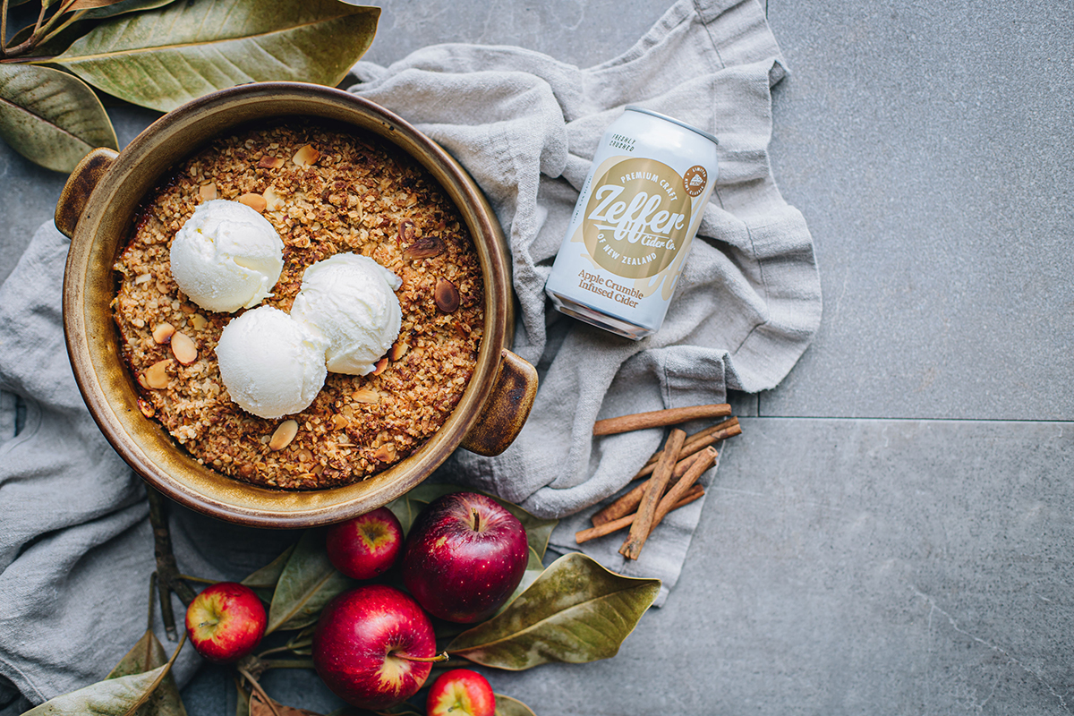 Zeffer Cider Co, Apple Crumble Infused Cider. Image supplied