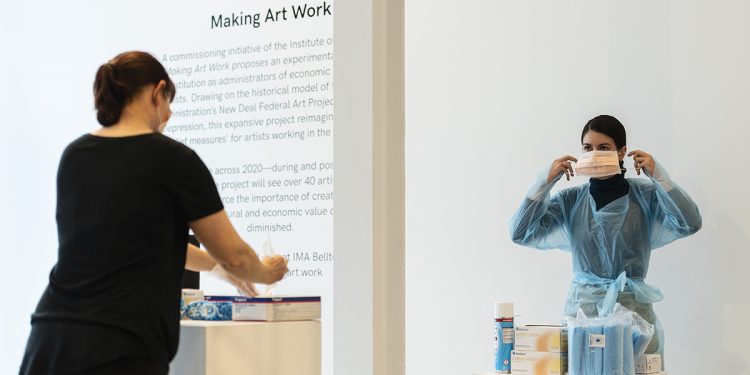 Merinda Davies, Imprints, 2020, performance installation. Photography: Marc Pricop. Commissioned by the IMA for Making Art Work.