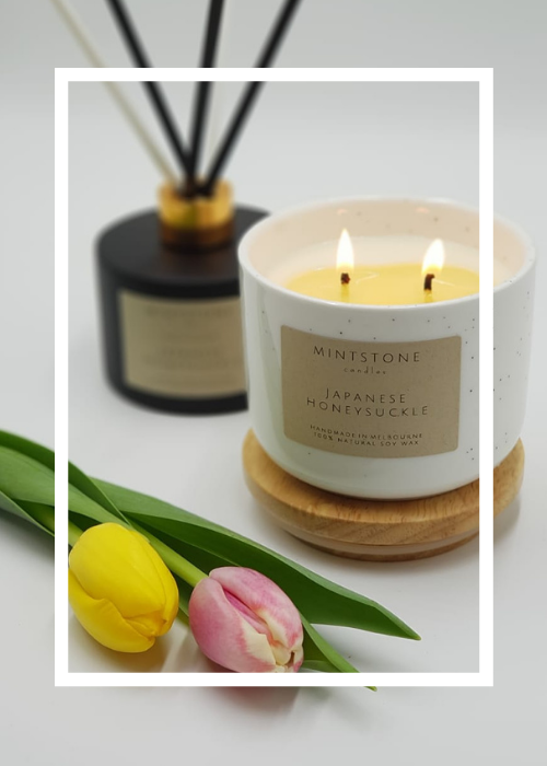 <strong>Mintstone Candles<br />
$35 Hand-Crafted Candle</strong>