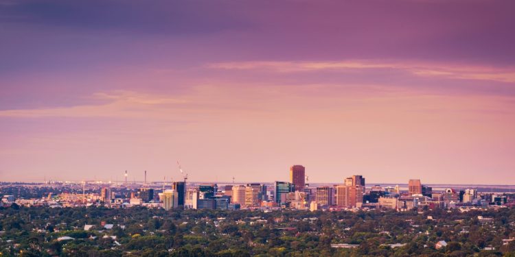 Adelaide city view from hills. Photographed by amophoto_au. Image via Shutterstock.