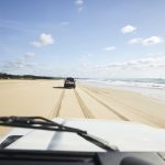 Beach Driving, Fraser Island. Image supplied by Tourism and Events Queensland.