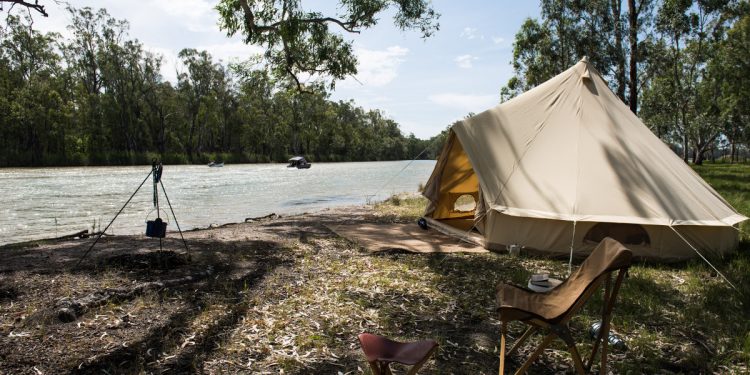 Camping at Barmah National Park, Murray River. Photographed by Emily Godfrey. Sourced via Visit Victoria