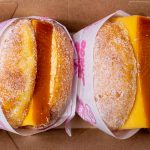 Donut Papi Sydney Night Noodle Markets at Home. Leche Flan Donut Burger. Image supplied