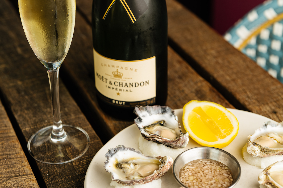 Oysters & Moet. Photographed by: Shot by Thom. Image supplied