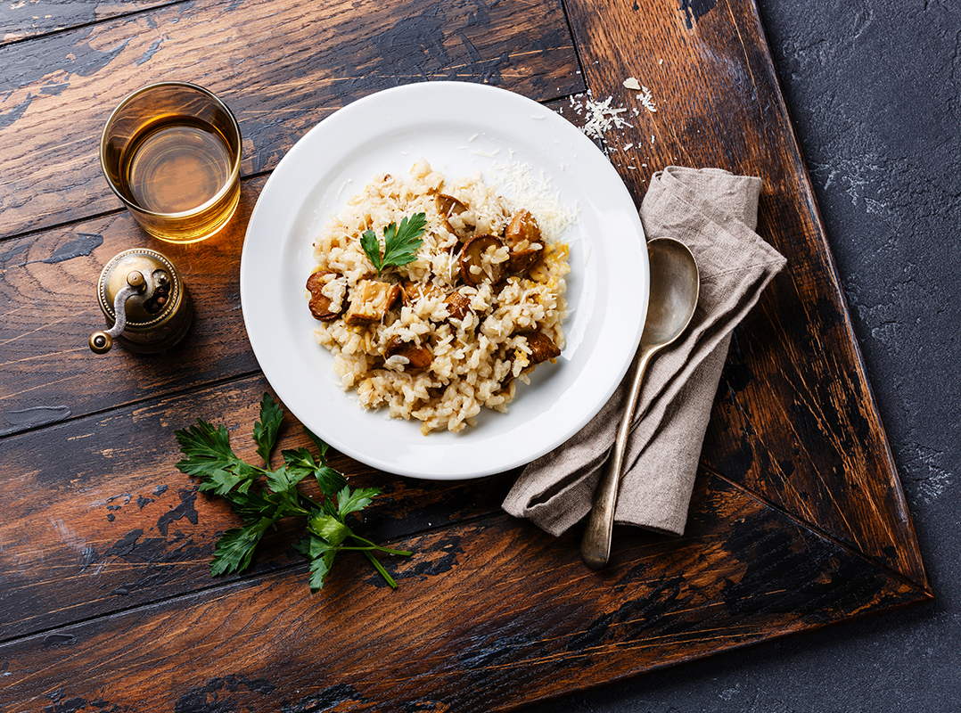 Risotto. Image Sourced From Shutterstock, Photographed by Natalia Lisovskaya.