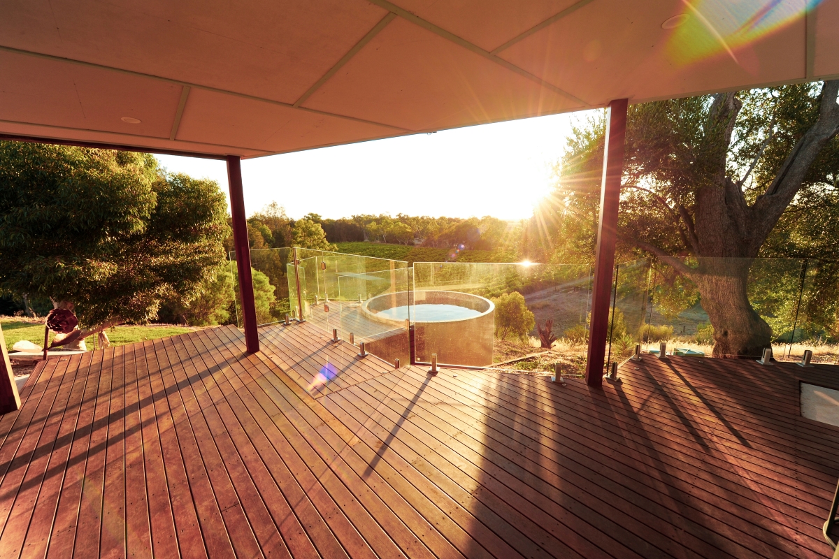 Rogasch Cottage private plunge pool deck. Image supplied by Rogasch Cottage.