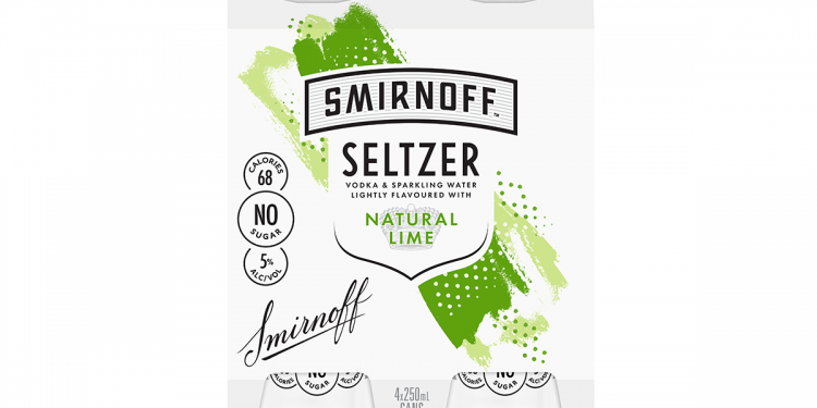 Smirnoff Seltzer Four-Pack Natural Lime. Image supplied