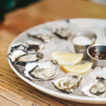 Freshly shucked oysters at Cafe Le Monde in Noosa, Queensland.