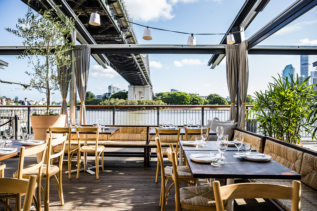 Greca at Howard Smith Wharves waterfront view. Photographed by Nikki To. Image supplied