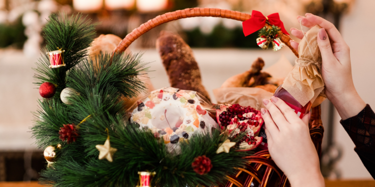 Christmas Hamper filled with sweet treats.