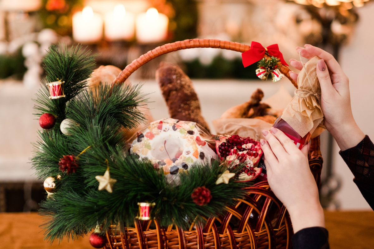 Christmas Hamper filled with sweet treats.