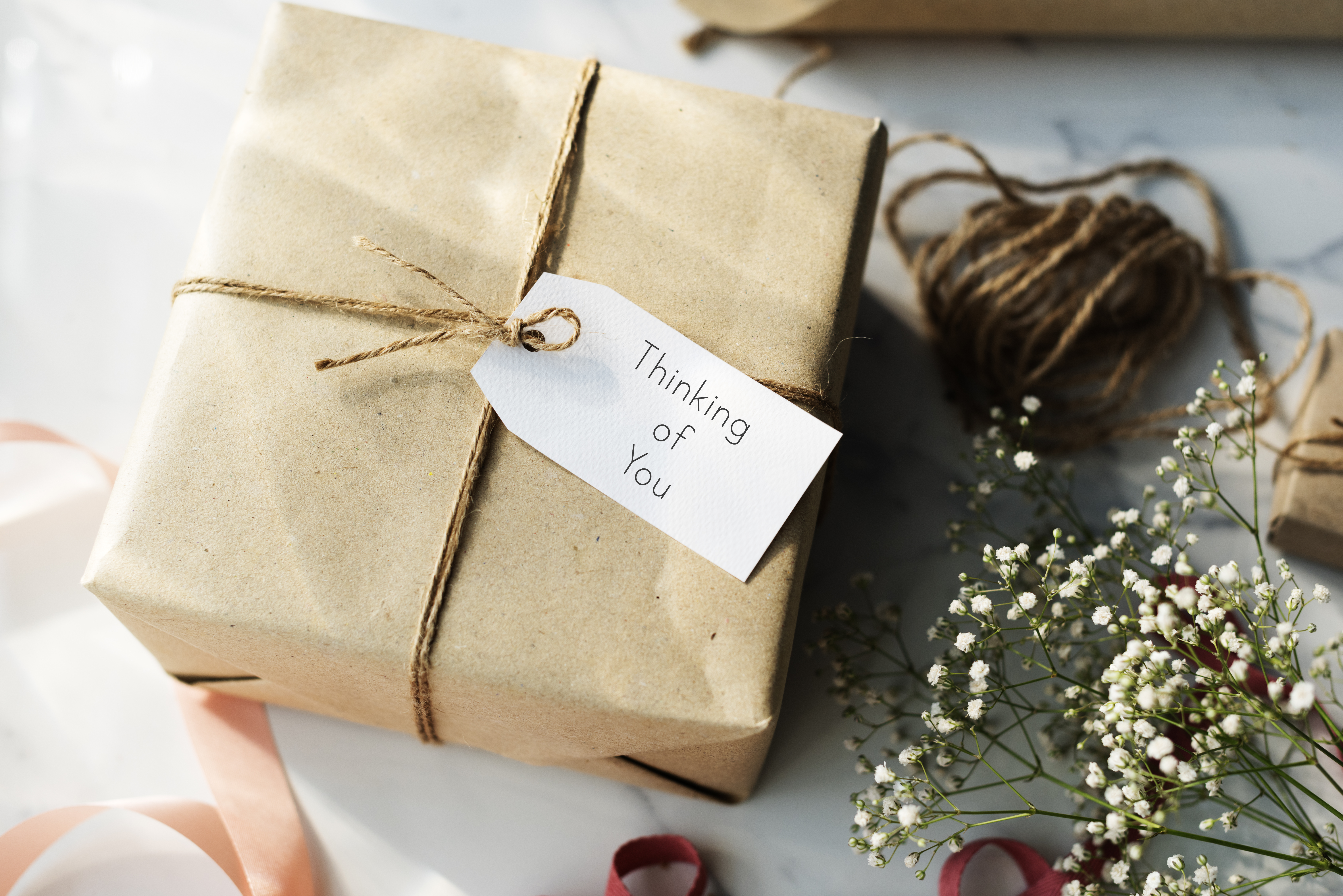 Thinking of you present gift. Photographed by Rawpixel.com. Image via Shutterstock