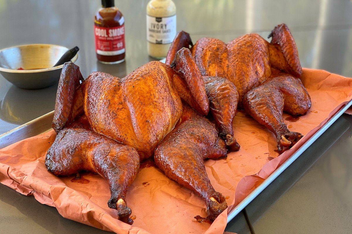 Adam Roberts Texas-Style Barbecue Smoked Whole Turkey Recipe. Image supplied.