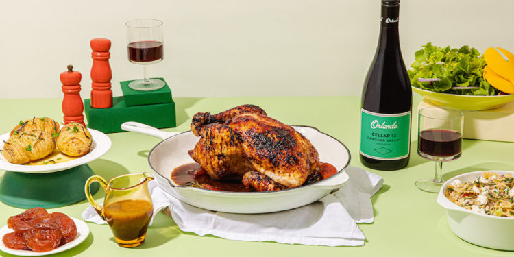 Guy Turland's Summer Roast Apricot Chicken Recipe. Orlando Wine. Image supplied.