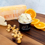 Monte Rosse Orange Hazelnut cheese-flavoured ice cream. Image: Supplied