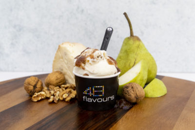Pear Gorgonzola cheese-flavoured ice cream. Image: Supplied