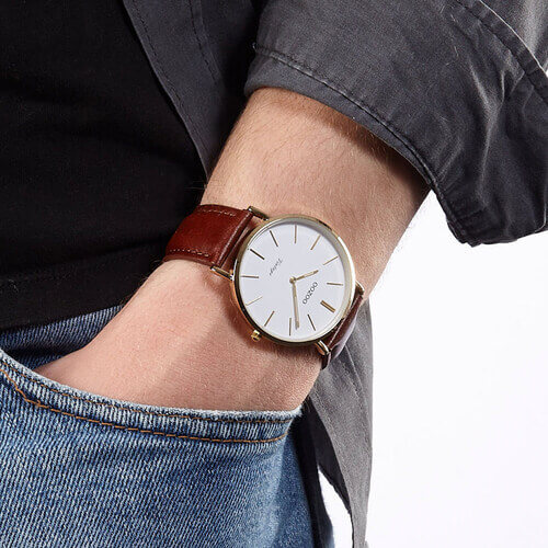 Vintage Brown Leather Watch by OOZOO 