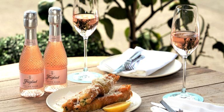 Buffalo Ricotta-Stuffed Zucchini Flowers Recipe. Image supplied.