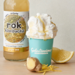 Gelatissimo Ginger & Lemon Kombucha. Rok Kombucha. Image supplied.