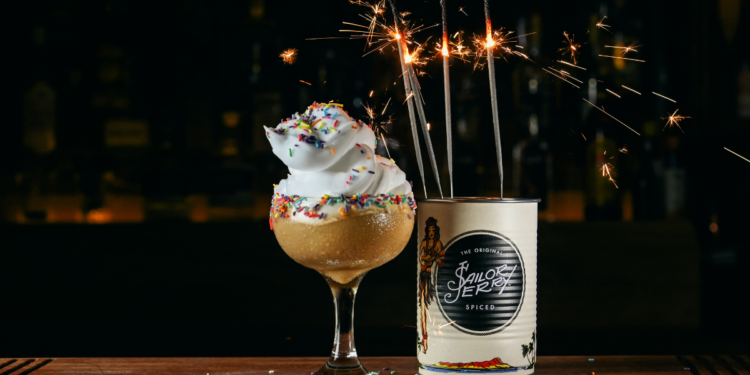 Sailor Jerry Whipped Cream Birthday Cake Cocktail Recipe. Image supplied.