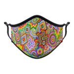 Vistaprint Reusable Face Mask. Artist Jen Stark Cosmic Shapes. Image supplied.