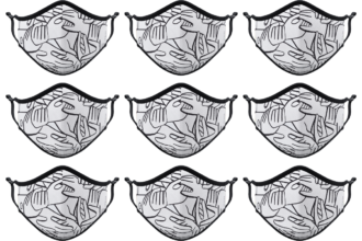 Vistaprint Reusable Face Mask. Artist Jen Stark - Cosmic Shapes. Image supplied.