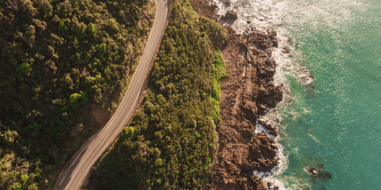 Aerial Photo of Great Ocean Road, Victoria. Photographed by Judah Grubb. Image via Shutterstock.