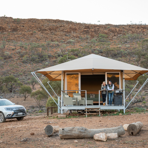 Campsite at Flinder's Bush Retreats in South Australia.