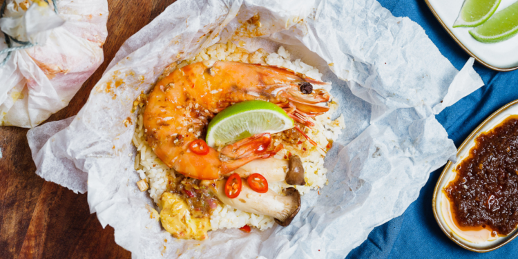 Guy Turland's King Prawns with XO Butter and Lime Recipe. Photographed by Kimberley Low and Alex Lowe. Image supplied.