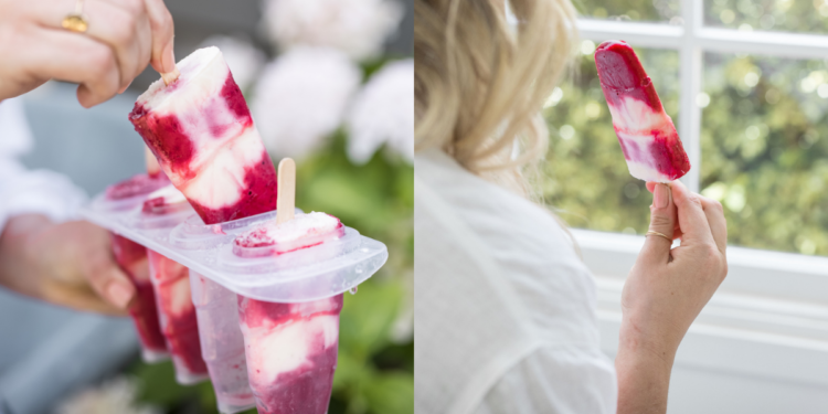 Homemade Sweet Plum Swirl IceCream Block Recipe. Image supplied and edited by Hunter and Bligh.