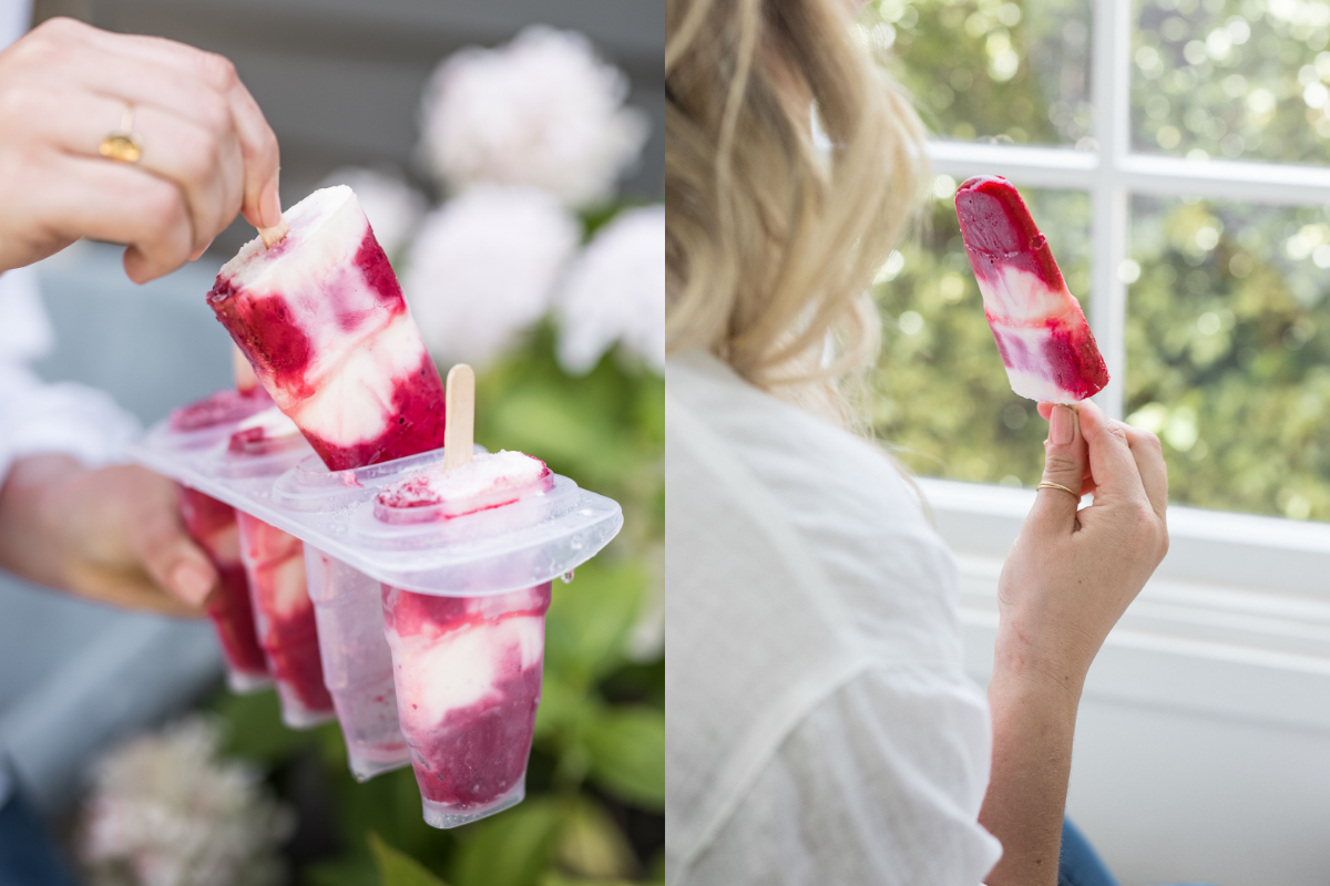 Homemade Sweet Plum Swirl IceCream Block Recipe. Image supplied and edited by Hunter and Bligh.