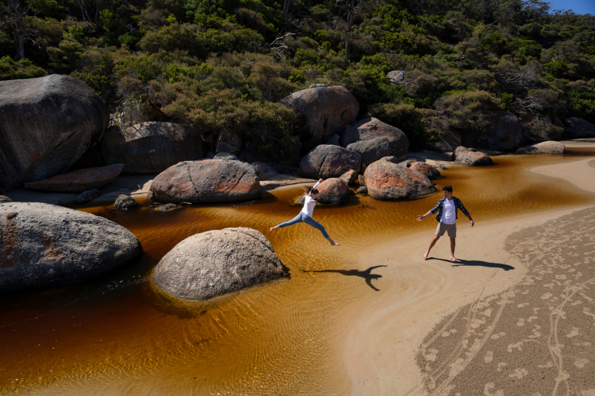 Tidal River, Wilsons Promontory National Park. Photographed by Mark Watson. Image via Visit Victoria.