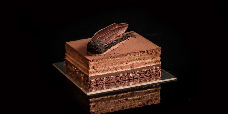 Meet Koko Black and Black Star Pastry's Limited-Edition World Chocolate Day Cake. Black Star Pastry and Koko Black limited edition Meteor Cake. Image supplied.
