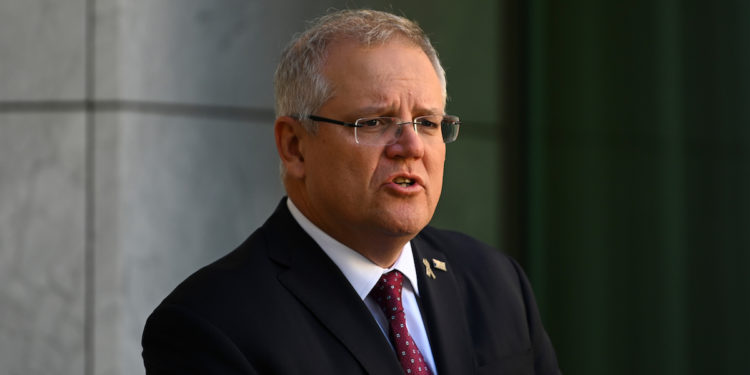 Prime Minister Scott Morrison vs the Women of Australia. Australia Prime Minister Scott Morrison. Photographed by Naresh777. Image via Shutterstock.