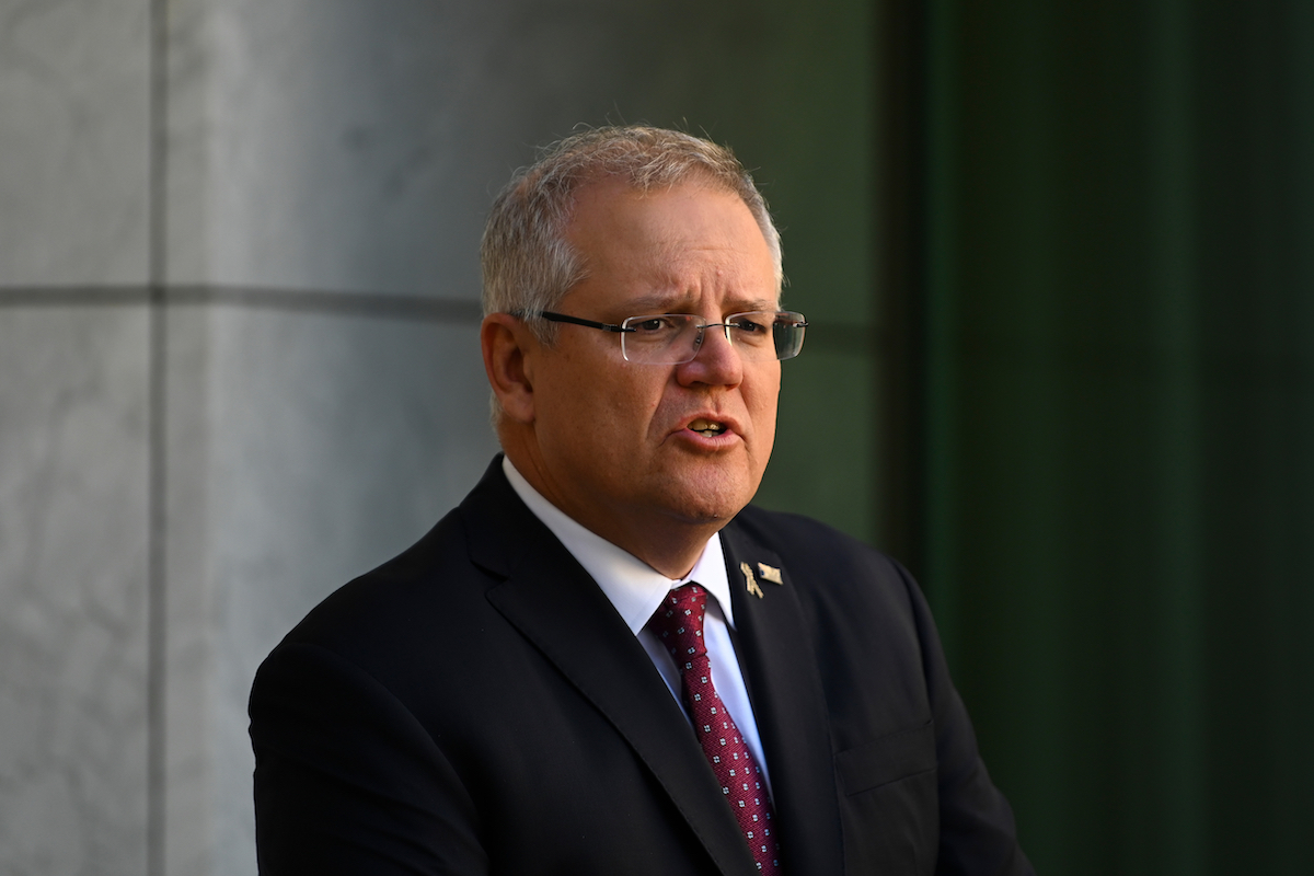 Prime Minister Scott Morrison vs the Women of Australia. Australia Prime Minister Scott Morrison. Photographed by Naresh777. Image via Shutterstock.