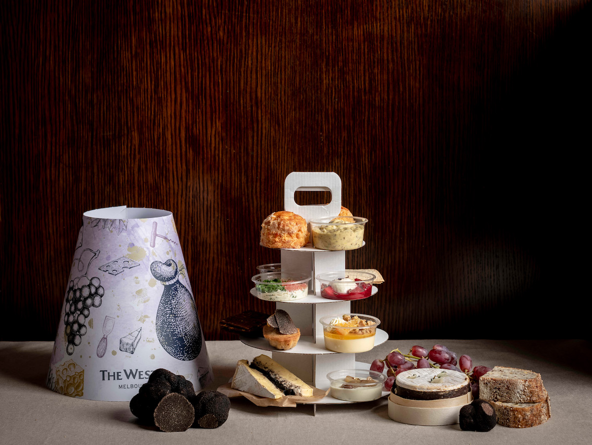 Home Delivered Truffle High Tea. The Westin Melbourne. Image supplied.