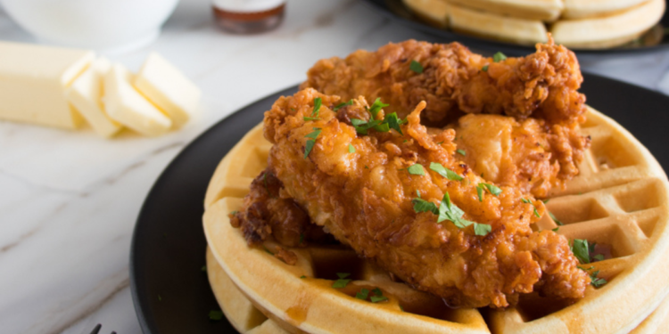 TRUFF Spicy Truffle Buttermilk Fried Chicken and Waffles Recipe. Image supplied.