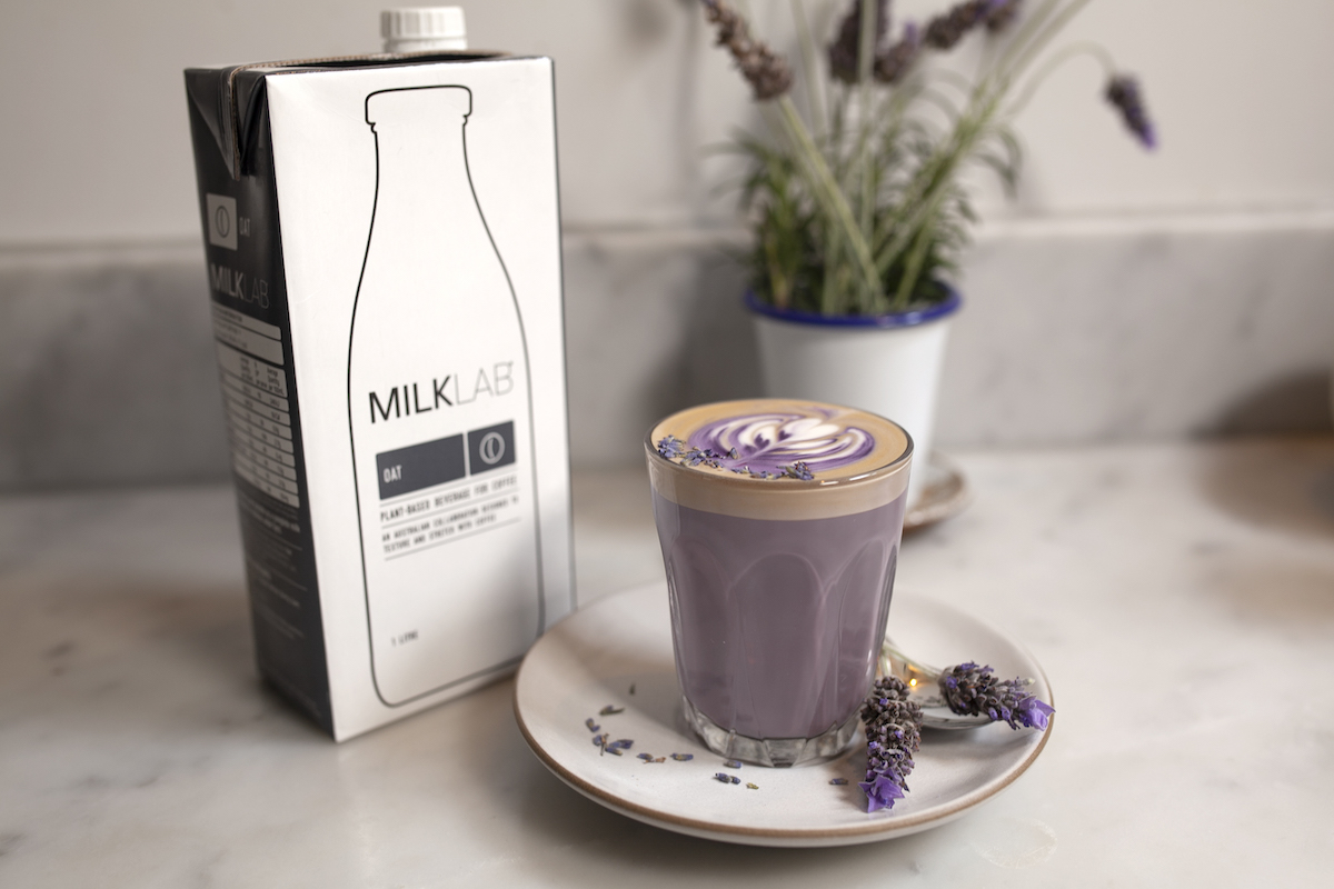 MILKLAB Lavender Oat Milk Latte Recipe. Image supplied.