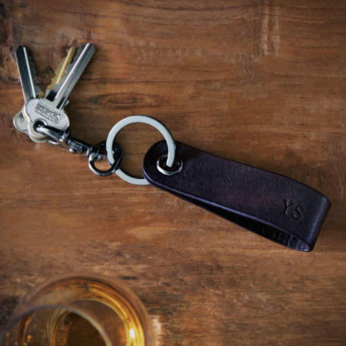 <strong>Braham</strong> Personalised Leather Terrain Clip Keyring