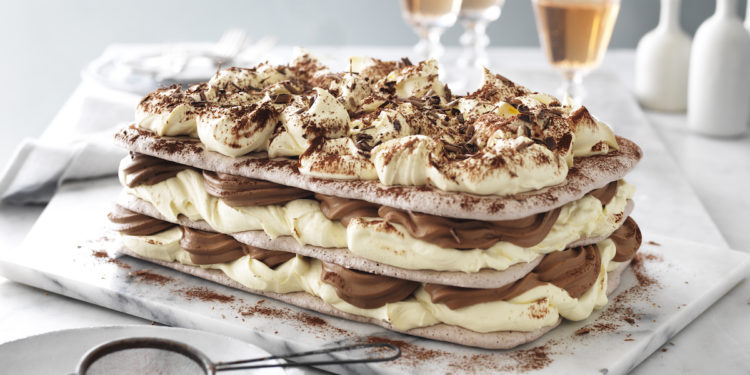 Australian Eggs Christmas Meringue Tiramisu Cake Recipe. Image supplied.