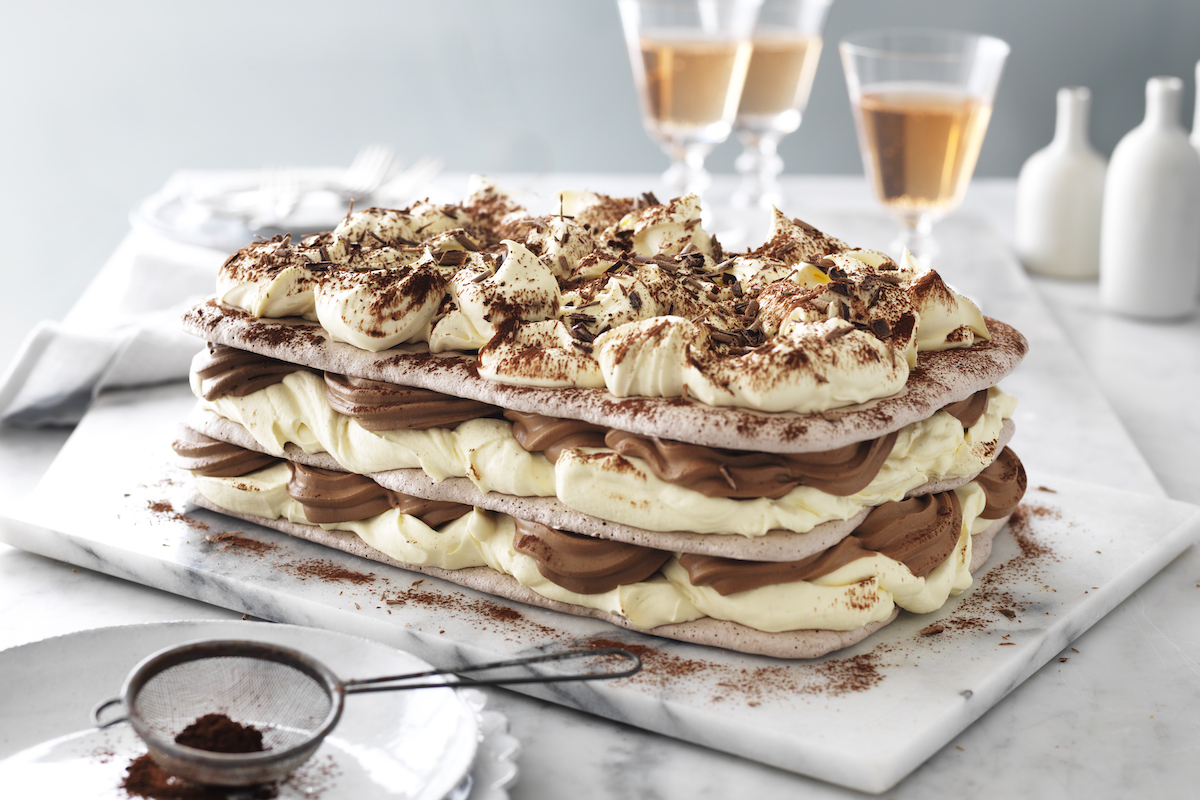 Australian Eggs Christmas Meringue Tiramisu Cake Recipe. Image supplied.