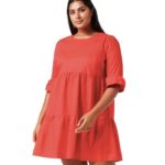 Forever New Curve. Brydie Curve Cotton Smock Dress Red. Image supplied.