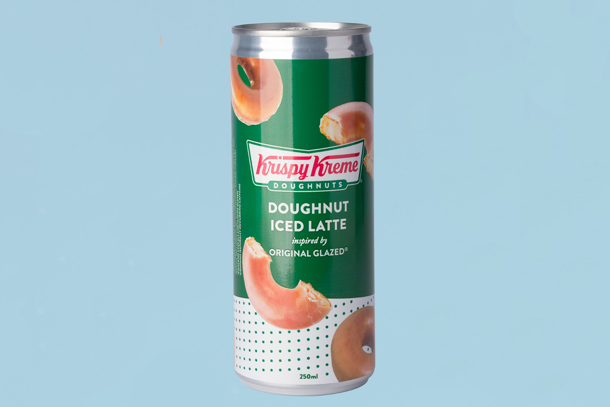 Krispy Kreme Launches Doughnut Iced Latte In A Can. Image supplied.