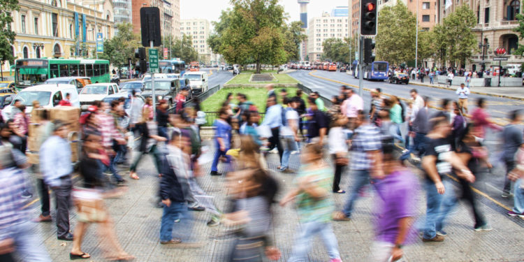 Crowd Crossing Road Covid Normal