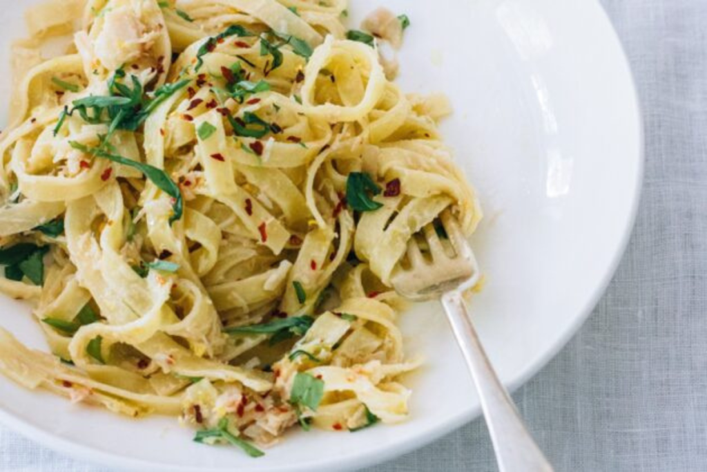 Easy Summer Crab and Tarragon Gin Tagliatelle Pasta Recipe Hunter
